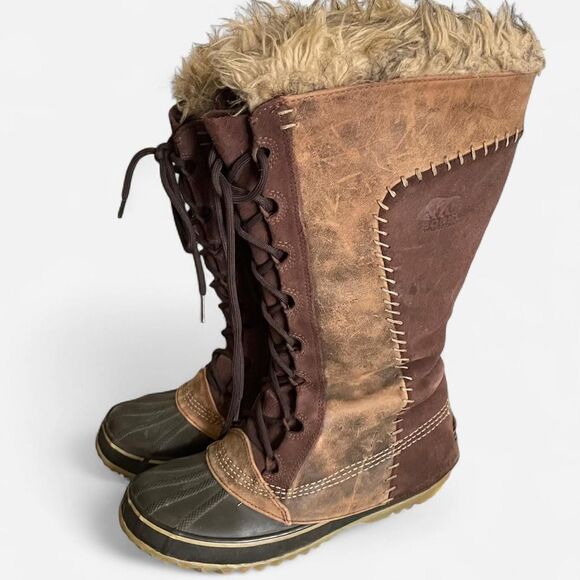 Sorel Cate the Great Fur Leather Boots - Picture 1 of 7